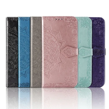 Diamond Piniginės Flip Case For Samsung Galaxy Note 10 lite S10 S20 Plus Ultra A01 A21 A31 A41 A51 A71 Odos Mandala Gėlių Dangtis