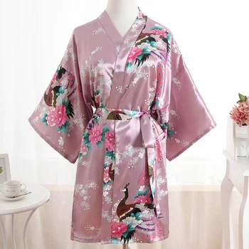 Didelis Dydis XXXL Moterų Chalatas Chalatas Kimono Suknelė Su Diržo Spausdinti Gėlių Sleepwear Seksualus Pižamą naktiniai drabužiai Lady Vestuvių Dovana