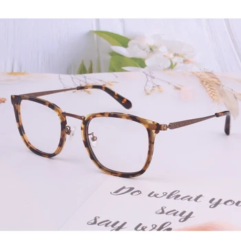Didmeninė skatinimo aukštos kokybės Naujus firminius dizainerio acetatas verslo akinius moterų amžiaus vyrų derliaus kompiuterio skaidri ruda