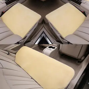 Dirbtinio kailio automobilių sėdynės padengti žiemos Automobilių interjero tinka mosts automobilių Prabangos, komforto Universalus dirbtiniais kailiais automobilių sėdynės pagalvėlės