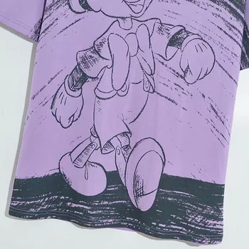 Disney Marškinėliai Harajuku, Kad Pinokio Nuotykius tie dažai Animacinių filmų Spausdinti trumpomis Rankovėmis Chic Moterų Marškinėliai Medvilnės Moterų Tee Viršūnės