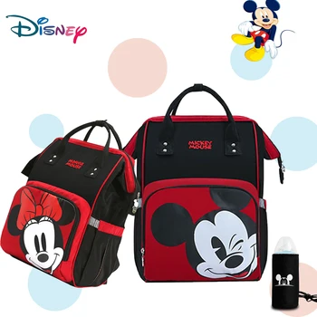 Disney Mickey Kūdikių Vystyklų Krepšys USB Kuprinė Motinystės Kūdikių Daugiafunkcinis Krepšiai Didelės Talpos vaikų Vežimėliai Krepšys, Laikiklis Sauskelnių Maišas