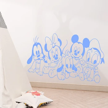 Disney Mickey Minnie Mouse ančiukas Donaldas Sienų Lipdukai vaikų Darželio Vaikų Kambario, Miegamojo Dekoro priedai Vinilo Freskos Sienos Lipdukai