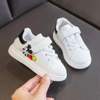Disney Mickey Mouse Vaikams, cartoon Sportbačiai Berniukų, Mergaičių Baltą trenerių Vaikams Laisvalaikio Mokykla batai