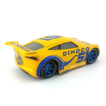 Disney Pixar Cars 3 Dinoco 8 cm Cruz Ramirez Nr. 51 Metalo Diecast lydinio Žaislas Automobilio modelio, vaikams, dovanų 1:55 Naują Sandėlyje