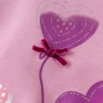 DKH14234 dave bella rudenį mergina mados lankas meilės spausdinti kratinys puoštas suknelė vaikų saldus suknelė vaikams kūdikiams lolita drabužiai