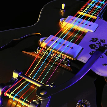 DR K3 Hi-def Neon Spalvotų Fluorescentinė Elektrinės Gitaros Stygos, Šviesos 09-42 ar Vidutinio 10-46