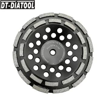 DT-DIATOOL 1pc Dia 180mm/7inch Premium Diamond dviejų eilių Taurės Šlifavimo Rato M14 ryšys, Betono Sunku Akmuo Granitas