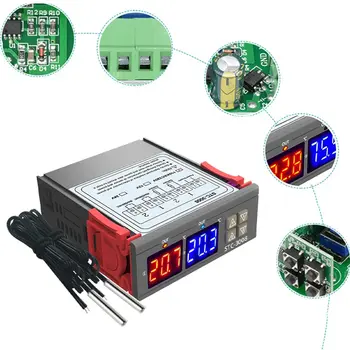 Dual Digital Inkubatorius Termostatas Temperatūros Reguliatorius -3008 Protingas Dvi Relės Išėjimo Šildymo Aušinimo Thermoregulator