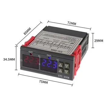 Dual Digital Inkubatorius Termostatas Temperatūros Reguliatorius -3008 Protingas Dvi Relės Išėjimo Šildymo Aušinimo Thermoregulator