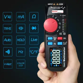 Dual Mode Multimetras Digital Voltmeter BSIDE 92CL-pro Spalvotas Ekranas Įtampos indikatorius Esamą Talpą, NCV Hz baterijos Testeris