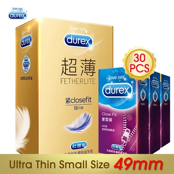 Durex Prezervatyvai Vyrams 49MM Ultra Plonas Natūralaus Latekso Penio Mova mažo Dydžio Prezervatyvus Lytinių Produktų Suaugusiųjų Sekso Žaislai Poroms