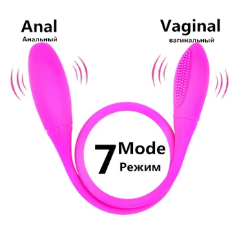 Dvigubas Vibratorius Analinio Butt Plug 7 Vibracijos Dvigubo Galvos Šokinėti Kiaušinių Kulka Dildo Suaugusiųjų Sekso Žaislai Moterims, Vyrams, Poroms Clit Skatinti