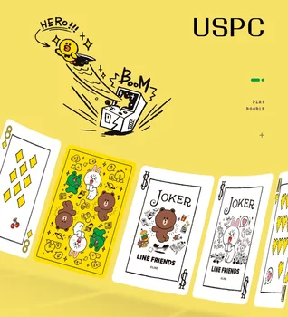 Dviračių Linijos Draugais Žaisti Doodle Kortos Mielas Animacinių filmų Denio USPCC Limited Edition Pokerio Magija, Kortų Žaidimai, Magija Gudrybės Rekvizitai