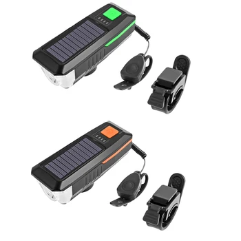 Dviračių Varpas Su Šviesos 2000mAh USB Įkraunamas Saulės Energijos 3 Rūšių LED Priekinės Šviesos Saulės Energijos LED Dviračio Žibintas Ciklo Žibintuvėlis