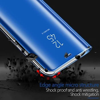 Dėl LG G8 ThinQ Atveju Galvanizavimo PC Smart Veidrodis Aiškiai Matyti, Flip Case For LG V40 ThinQ V30 V30+ Pilnas Apsauginis Odos Padengti