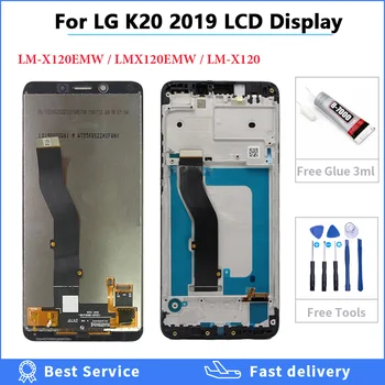 Dėl LG K20 2019 LCD su rėmo Ekranas Jutiklinis Ekranas skaitmeninis keitiklis Skirtas LG K20 LMX120EMW lcd Pakeitimo k8 pliusas, kad LG LM-X120 lcd