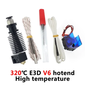 E3D V6 Hotend Komplektas, Aukštos temperatūros versija 300 laipsnių Celsijaus J-galvos 3D Spausdintuvo Dalys 0.4/1.75 MM Nuotolinio ekstruderiu 12V 24V