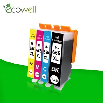 Ecowell 3pcs Juoda 655xl rašalo kasetes Suderinama hp deskjet 3525 5525 4615 4625 4525 6520 6525 6625 Spausdintuvą