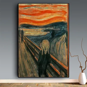 Edvard Munch Rėkti Garsaus Drobė Meno Paveikslų Reprodukcijos Abstrakčiai Klasikinio Rėkti Sienos Plakatus Cuadros Namų Puošybai