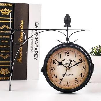 ELEGANTI-Europos Stiliaus Dvipusis Sieninis Laikrodis Kūrybos Klasikiniai Laikrodžiai Nespalvoti