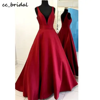 Elegantiškas-line Raudona Prom Dresses Ilgai 2020 M Sexy Backless Suknelė vakarėlis Vakare Nauji Pigūs Plius Dydis drabužius, de soirée