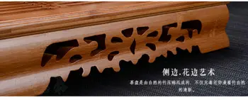 Elegantiškas Rimuoti Gongfu Arbatos Dėklas * Bambuko Gongfu Arbatos Stalo Serviravimo Padėklo 14