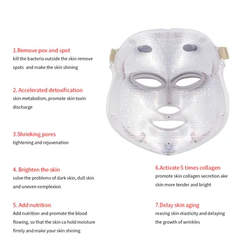Elektros LED Veido Kaukė Grožio Fotonų Terapijos 7 spalvų Šviesos Odos Priežiūros Atjauninimas, Raukšlių, Spuogų Šalinimas, Veido Grožis Spa