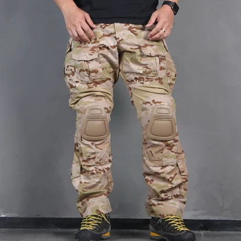 Emerson pavarų G3 Kelnės su antkeliais Kovoti Taktinis airsoft Kelnes EM7042 MultiCam Sausas MCAD CP