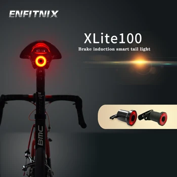 Enfitnix xlite 100 dviračių Žib. Galinis Žibintas Auto Start/Stop Stabdžiai Jutikliai IPX6 Vandeniui LED Įkrovimo Dviračių užpakalinis žibintas