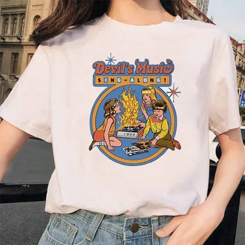 Estetinės Šėtonas Juokinga t marškinėliai Moterims Leiskite Iškviesti Demonus Grafinis Tees Viršūnes Harajuku Vasaros Tumblr Marškinėliai Moteriška