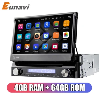 Eunavi 1 Din Android 9.0 Octe Pagrindinių Automobilio DVD Grotuvas, Universalus GPS Navigacijos Stereo Radijas, WIFI, MP3 Audio USB SWC 4GB 64GB