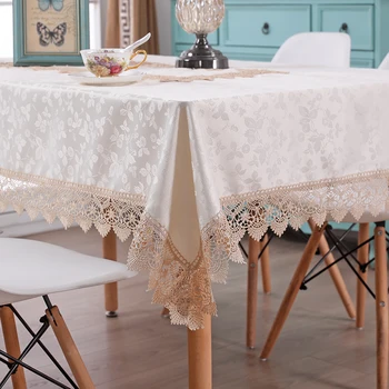 Europa, siuvinėta staltiesė balta lentelė valgomasis stalas padengti apskritojo stalo audinio gėlių Nėriniai naktiniai TV spintelė dulkių šluoste HM628
