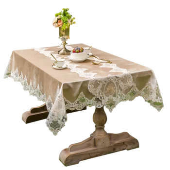 Europoje prabangių siuvinėta staltiesė stalo valgomasis stalas padengti staltiesė aksomo arbatos stalo audinio Nėrinių gėlių tirštėti ju