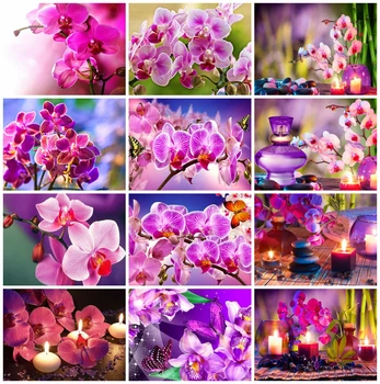 EverShine Diamond Tapybos Gėlės Kryželiu Diamodn Siuvinėjimo Orchidėja, Akmens Nuotrauką Cirkonio Naujų Namų Dekoro