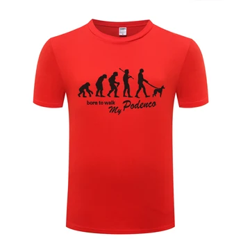 Evoliucija Podenco Gimęs Vaikščioti Naujovė Kūrybos Dovana Mens Vyrų Marškinėliai Marškinėlius 2018 Trumpas Rankovės O Kaklo Medvilnės Atsitiktinis marškinėliai