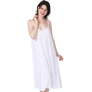 Fdfklak Didelis Moterų Nightgowns Vasaros Sleepwear Naktį Suknelės 2XL-7XL Plius Dydžio be Rankovių Suknelės Moterims Prarasti Nightdress