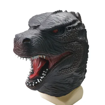 Filmo dinozaurų cosplay helovinas kostiumų suaugusiems karnavalas siaubo monstras latekso baisu gyvūnų kaukė