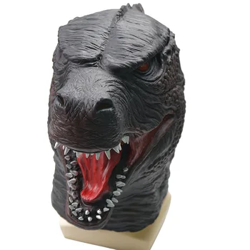 Filmo dinozaurų cosplay helovinas kostiumų suaugusiems karnavalas siaubo monstras latekso baisu gyvūnų kaukė