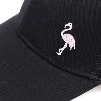 Flamingoe Akių Skrybėlę Nuo Saulės Siuvinėjimo Beisbolo Kepuraitę Moterys Vyrai Vientisos Spalvos Tėtis Skrybėlės Casquette Snapback Skrybėlės Unisex Atostogų Kepurės