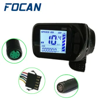 FOCAN 24v 36v 48v Reguliuoti S886 Ebike LCD Ekranas Nykščio Sklendės, Elektriniai Dviračiai, Motoroleris