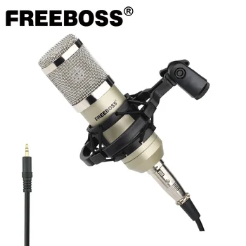 Freeboss BM-800 3.5 mm Plug Plastiko Shock Mount Profesionalus Žaidimas Įrašymo Transliuoti Pokalbių, Dainavimo Kondensatoriaus Mikrofonas