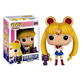 Funko Pop Sailor Moon Luna Chibi Uranas, Plutonas Saturnas Chibiusa Meiou Setsuna Kaiou Michiru vinilo Pav lėlės Modelis Žaislas vaikui dovana