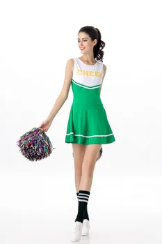 Futbolo Cheerleader Seksualus Vidurinės Mokyklos Cheerleader Kostiumai, Vaišės Merginos Vienodos Šalies Aprangą Berankovis O-Kaklo Mini Suknelės