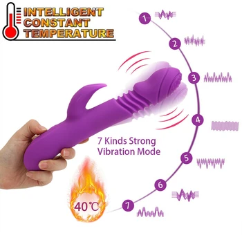 G Spot Triušis Dildo Vibratorius Orgazmas Suaugusiųjų Žaislai USB Įkrovimo Galingas šildymo Sekso Žaislas Moterims Vandeniui suaugusiųjų Sekso produktas