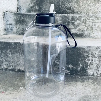 Galoną Vandens Butelis su Laiku Žymeklį ir Šiaudų Motyvacijos Vandens Ąsotis BPA Free Sandarus Didelis Vandens Butelius P7Ding