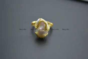 Gamtos Gėlo Vandens Perlų Baroko Karoliukų, Rankų Darbo Vario Viela Suvynioti Žiedai Mados Moters Papuošalai