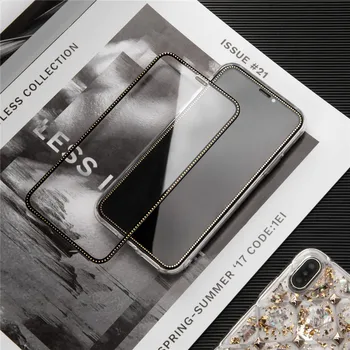 Gana Diamond grūdintas stiklas iphone 11pro max 11 7 8 plus X XS max XR Prabangos prekės ekrano Anti-Sprogo apsauginės Stiklo Plėvelės