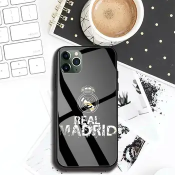 Garsaus Futbolo Komanda Madrides Telefono dėklas Stiklo Coque 