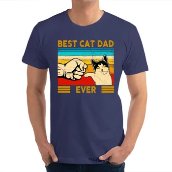 Geriausias Kačių Tėtis Kada nors Marškinėliai Funny Cat Tėtis Tėvas Atsitiktinis T Marškinėliai Vyrams Topai Marškinėliai trumpomis Rankovėmis Dominuojanti Dizaino Top marškinėliai